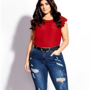 City Chic shirred top